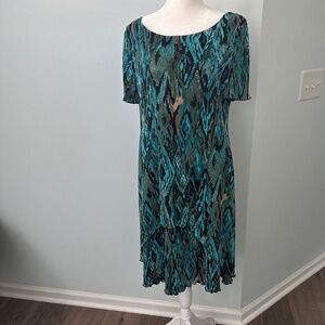 Connected Apparel Short Sleeve Tiered Dress Size Large